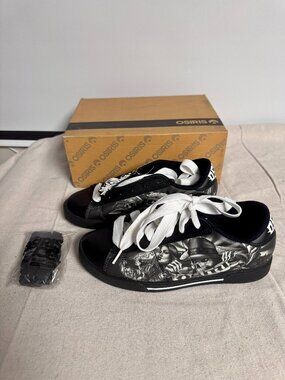 NIB Men's 8 Osiris Serve OG Abel Creation Skull Skater Shoes y2k Extra Laces